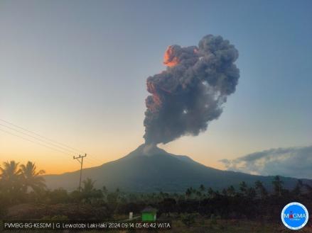 Gunung Lewotobi Kembali Erupsi, Luncurkan Abu Vulkanik hingga 800 Meter. (Foto: MNC Media)