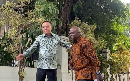Natalius Pigai, pejuang Hak Asasi Manusia (HAM) turut dipanggil dan menjadi calon menteri di Kabinet Prabowo-Gibran. (Riana Rizkia/MPI)