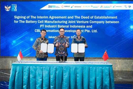 Industri Baterai Indonesia dan CBL Dirikan Perusahaan Patungan Manufaktur Sel Baterai