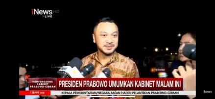Datangi Istana Jelang Pengumuman Kabinet, Giring Ganesha: Bismillah Ya! (Foto: MNC Media)