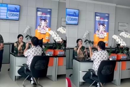 Viral Aksi Customer Service BRI Layani Nasabah Disabilitas dengan Bahasa Isyarat. (Foto: Instagram/@jakarta.terkini)