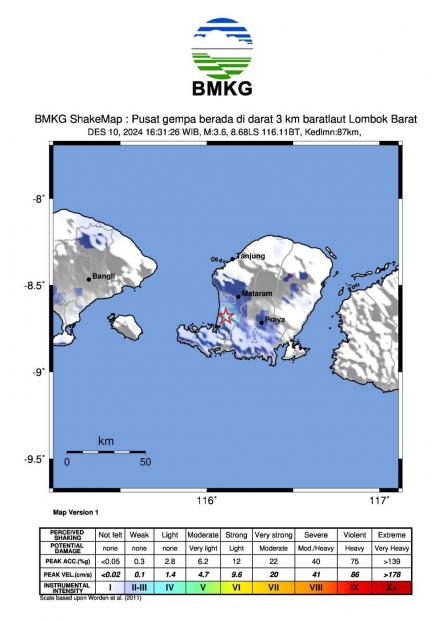 Gempa M3,6 Guncang Lombok Barat, BMKG: Ada Aktivitas Deformasi Lempeng Indo-Australia. (Foto: MNC Media)