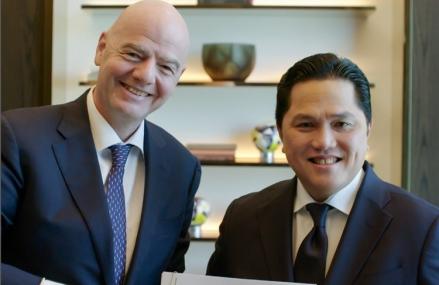 Ketua Umum PSSI Erick Thohir bertemu dengan Presiden FIFA Gianni Infantino baru-baru ini. (Foto: Instagram/Erickthohir)