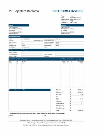 Proforma Invoice: Pengertian, Cara Membuat, dan Unsur yang Harus Tercantum. (Foto: Online Pajak)