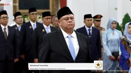 Muhammad Yusuf Ateh Resmi Dilantik Jadi Kepala BPKP. (Foto Tangkapan Layar Setpres)