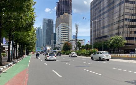 Lalu lintas di Provinsi DKI Jakarta lengang ditinggal mudik warganya.