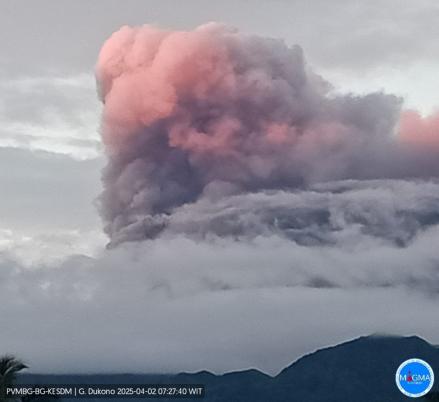Gunung Dukono Meletus Pagi Ini, Tinggi Kolom Abu 1.000 Meter (foto ist)
