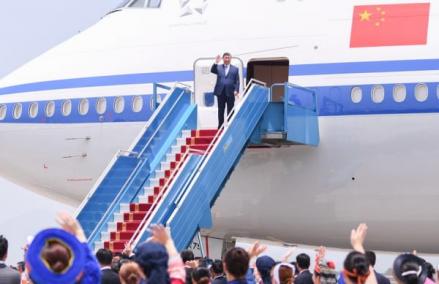 Xi Jinping Tiba di Korea Utara untuk Temui Kim Jong Un. Foto: FMPRC)