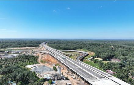 Kontruksi Jalan Tol Betung-Jambi Seksi IV Capai Progres 80 Persen. Foto: dok. Hutama Karya.