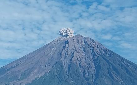 Gunung Semeru Erupsi 37 Kali, Hujan Abu Landa Kota Malang (Foto: Pos Pengamatan Gunung Api Gunung Semeru)
