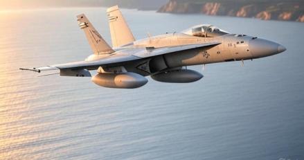 Ilustrasi jet tempur F/A-18 Hornet .