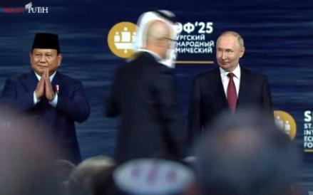 Presiden Prabowo Subianto dan Presiden Rusia Vladimir Putin satu panggung di Forum Ekonomi Internasional The 28th St. Petersburg International Economic Forum
