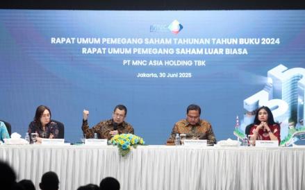 PT MNC Asia Holding Tbk (BHIT) membukukan laba bersih Rp194 miliar pada 2024. (Foto: iNews Media/Aziz Indra)
