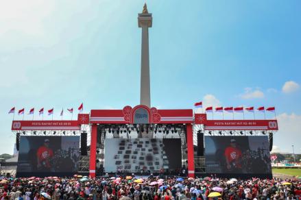 Gelar Panggung Hiburan di Monas, BRI Turut Sukseskan Pesta Rakyat & Karnaval HUT ke-80 RI. (Foto: BRI)