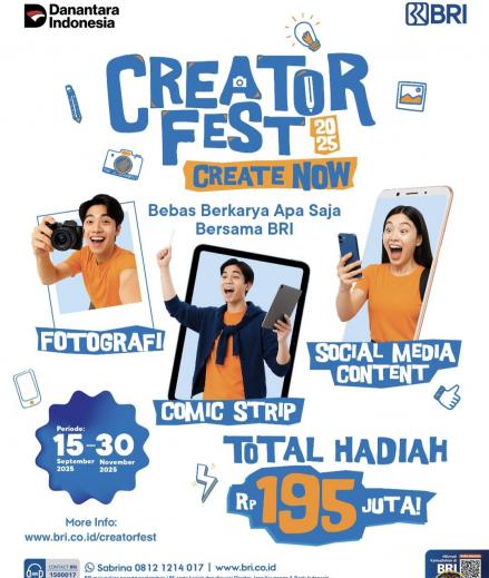 Hadirkan Creator Fest 2025, BRI (BBRI) Siapkan Wadah Kreativitas Masyarakat (FOTO:Dok BBRI)
