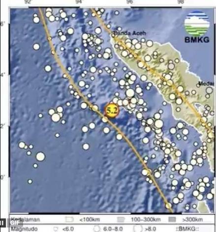 Gempa M5,2 Guncang Sinabang Aceh, Tak Berpotensi Tsunami. (Foto: Dok. BMKG)