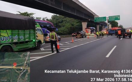 Jasamarga Terapkan Contraflow Dua Lajur di KM 70-47 Ruas Tol Japek