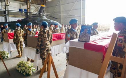 UNIFIL Gelar Upacara Penghormatan untuk Tiga Prajurit TNI yang Gugur di Lebanon