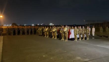 Tiga Jenazah Prajurit TNI yang Gugur di Lebanon Diterbangkan ke Bandung dan Yogyakarta. (Foto: Niko Prayoga/iNews Media Group)