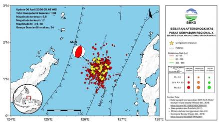 BMKG Catat 1.108 Gempa Susulan Usai Gempa M7,6 di Bitung Sulut. (Foto: iNews Media Group)