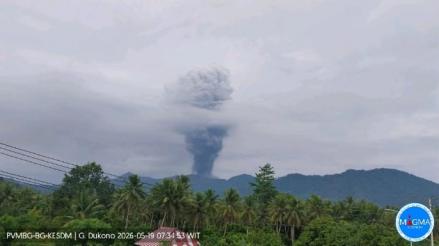 Gunung Dukono Erupsi Setinggi 3.000 Meter Pagi Ini, Waspada Ancaman Abu Vulkanik  (FOTO:Dok Ist)