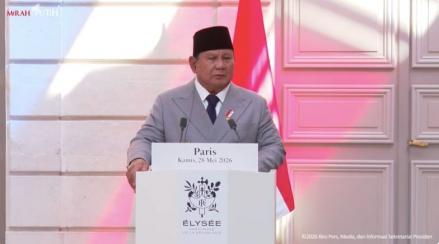 Prabowo Apresiasi Prancis yang Jadi Pelopor Negara Eropa Dukung Kemerdekaan Palestina. (Foto: Youtube Sekretariat Presiden)
