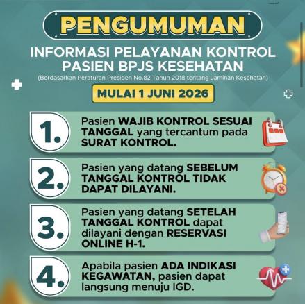 Perubahan Pelayanan Kontrol Pasien BPJS Kesehatan Berlaku Mulai 1 Juni 2026, Begini Penjelasannya. (Foto: BPJS Kesehatan)