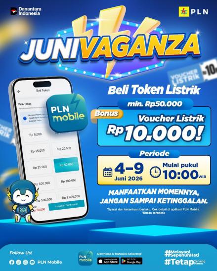 Beli Token Listrik di PLN Mobile, Nikmati Kesempatan Meraih Voucher Listrik. (Foto: Doc PLN)