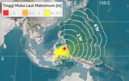 BMKG mengeluarkan peringatan dini tsunami untuk sejumlah wilayah usai gempa di Kepulauan Sangihe, Sulawesi Utara. (Foto: Dok. BMKG)