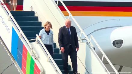 Presiden Jerman, Frank-Walter Steinmeier tiba di Landasan Udara Halim Perdanakusuma, Jakarta, Senin (15/6/2026) sekitar pukul 09.30 WIB. (Foto: Dok. Setkab)