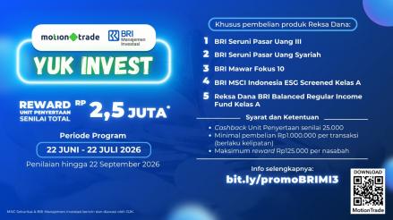 MNC Sekuritas dan BRI Manajemen Investasi Ajak Investor Raih Reward Reksa Dana Total Rp2,5 Juta (Foto: Doc MotionTrade )