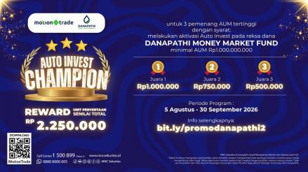Jadilah Auto Invest Champion di MotionTrade untuk Menangkan Reward Reksa Dana dari Danapathi AM! (Foto: Doc MNC Sekuritas)