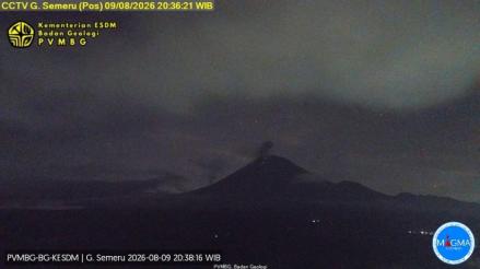 Gunung Semeru Kembali Erupsi di Minggu Malam, Kolom Abu Capai 800 Meter. (Foto: Dok. PVMBG)