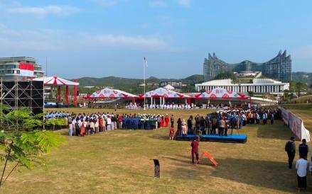 Upacara HUT ke-81 RI IKN Digelar di Plaza Seremoni, Peserta Disuguhkan Pemandangan Istana Garuda