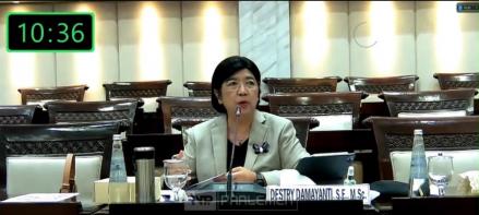 Jalani Fit and Proper Test Calon Gubernur BI, Ini Visi yang Diusung Destry Damayanti. Foto: TV Parlemen.