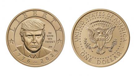 AS Luncurkan Koin Dolar dengan Gambar Trump untuk Rayakan 250 Tahun Kemerdekaan. (Foto: US Mint)