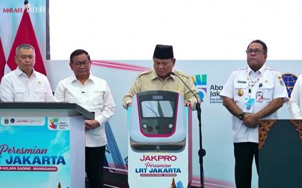 Presiden Prabowo Resmikan LRT Rute Kelapa Gading-Manggarai 