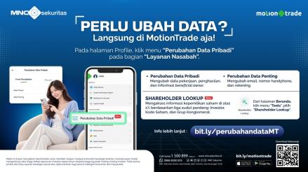 MNC Sekuritas Hadirkan Fitur Baru Perubahan Data Pribadi dan Shareholder Lookup di MotionTrade Lite. (Foto: Doc MNC Sekuritas)