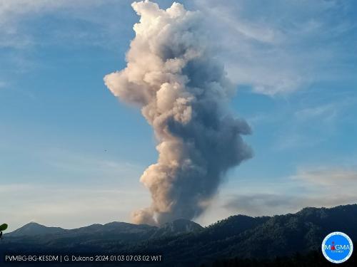 Gunung Dukono Erupsi Pagi Ini, Kolom Letusan Setinggi 4.000 Meter