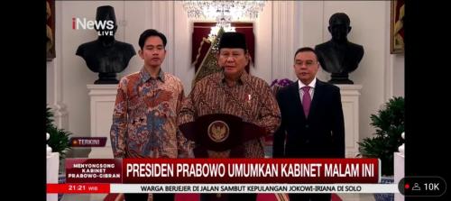 Nama Kabinet Prabowo-Gibran: Kabinet Merah Putih