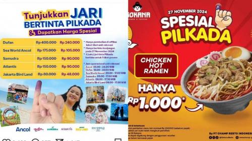 Simak Pilihan Promo Menarik Pilkada 27 November 2024