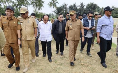 Kunker ke Wilayah Utara, Pj Gubernur Kaltim Tinjau Bendungan Marangkayu