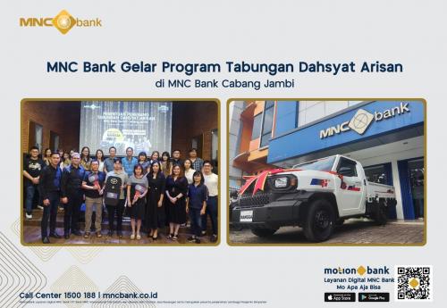 MNC Bank Serahkan Mobil dan Hadiah Program Tabungan Dahsyat Arisan kepada Nasabah Cabang Jambi