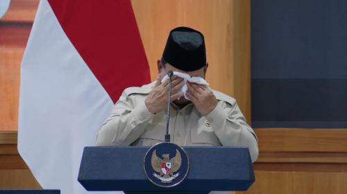 Momen Prabowo Menangis Haru dan Apresiasi Baznas Salurkan Bantuan Bagi Palestina