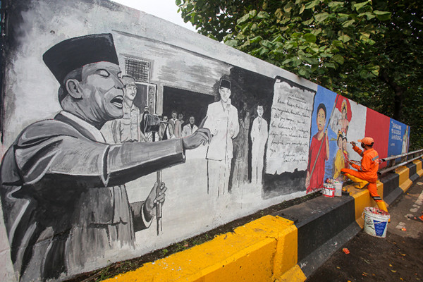 Mural Kemerdekaan Jelang Peringatan Hut Ke 76 Ri