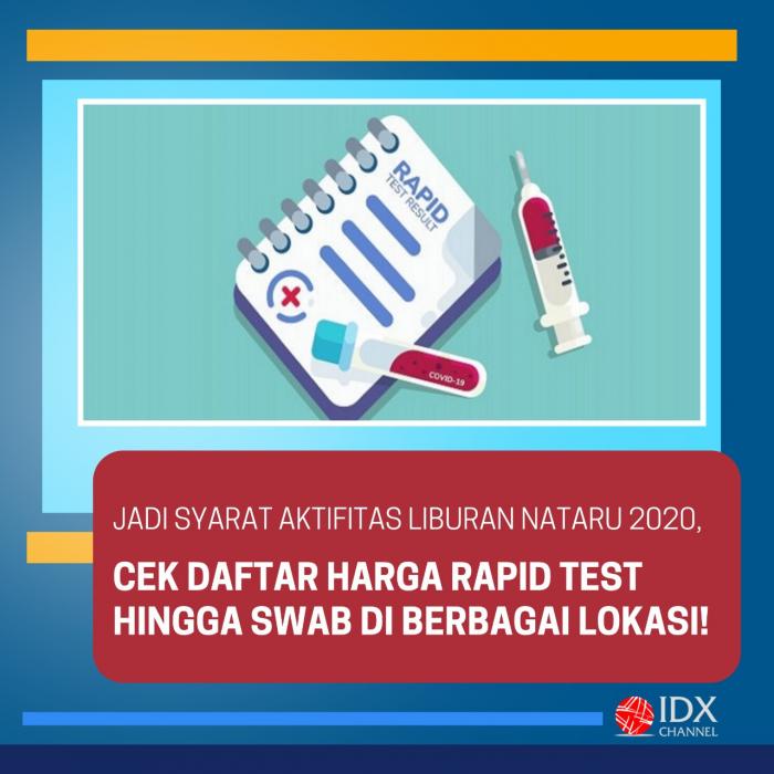 Jadi Syarat Aktifitas Liburan Nataru 2020, Cek Daftar Harga Rapid Test hingga Swab. (Foto: Tim Digital Marketing IDX Channel)