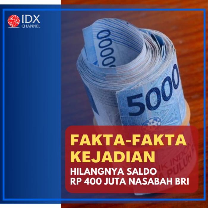 Kisah Raibnya Uang Nasabah BRI Sebesar Rp400 Juta, Ternyata Utang Pribadi Dijanjikan Keuntungan. (Foto: Tim Digital Marketing IDX Channel)