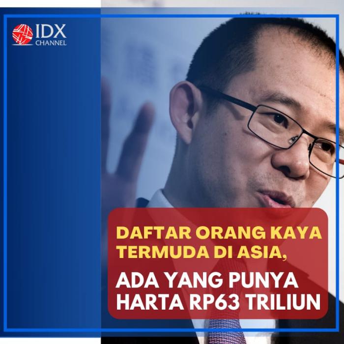 Daftar Orang Kaya Termuda di Asia, Ada yang Punya Harta Rp63 Triliun. (Foto: Tim Digital Marketing IDX Channel)
