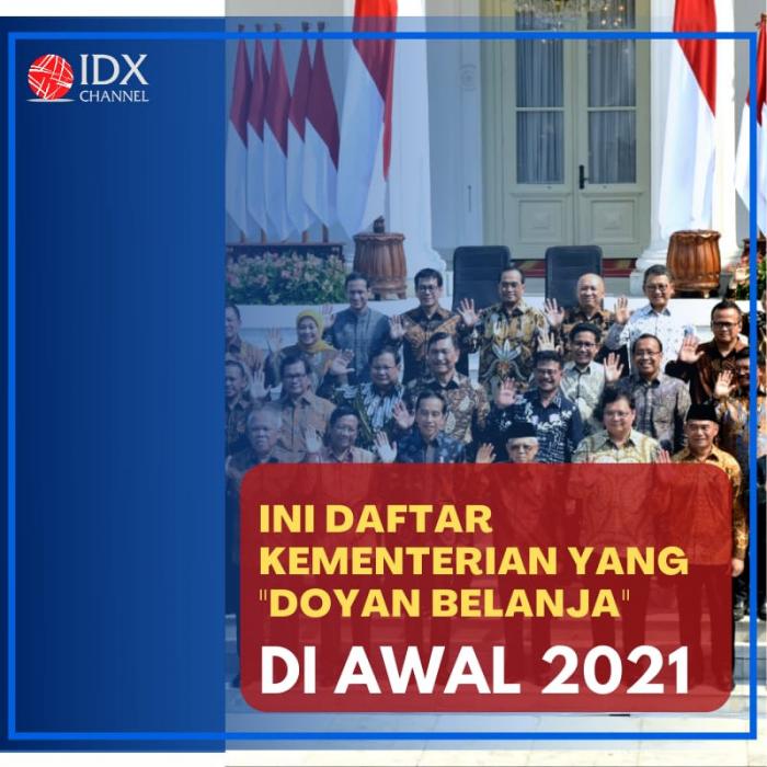 Ini Daftar Kementerian yang 'Doyan Belanja' di Awal 2021. (Foto: Tim Digital Marketing IDX Channel)