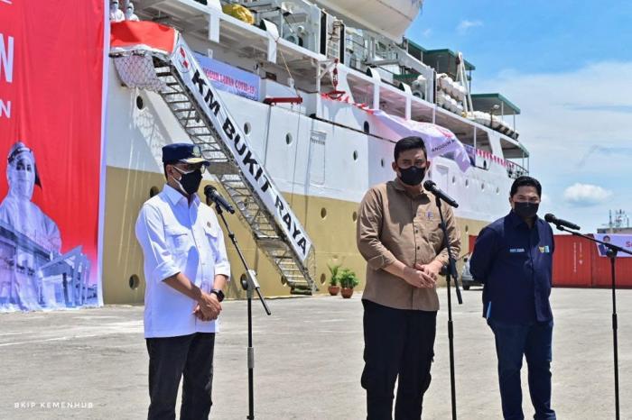Percepat Penanganan Covid-19, Erick dan Budi Karya Tinjau Kapal Isoter di Medan (Dok.MNC Media)
